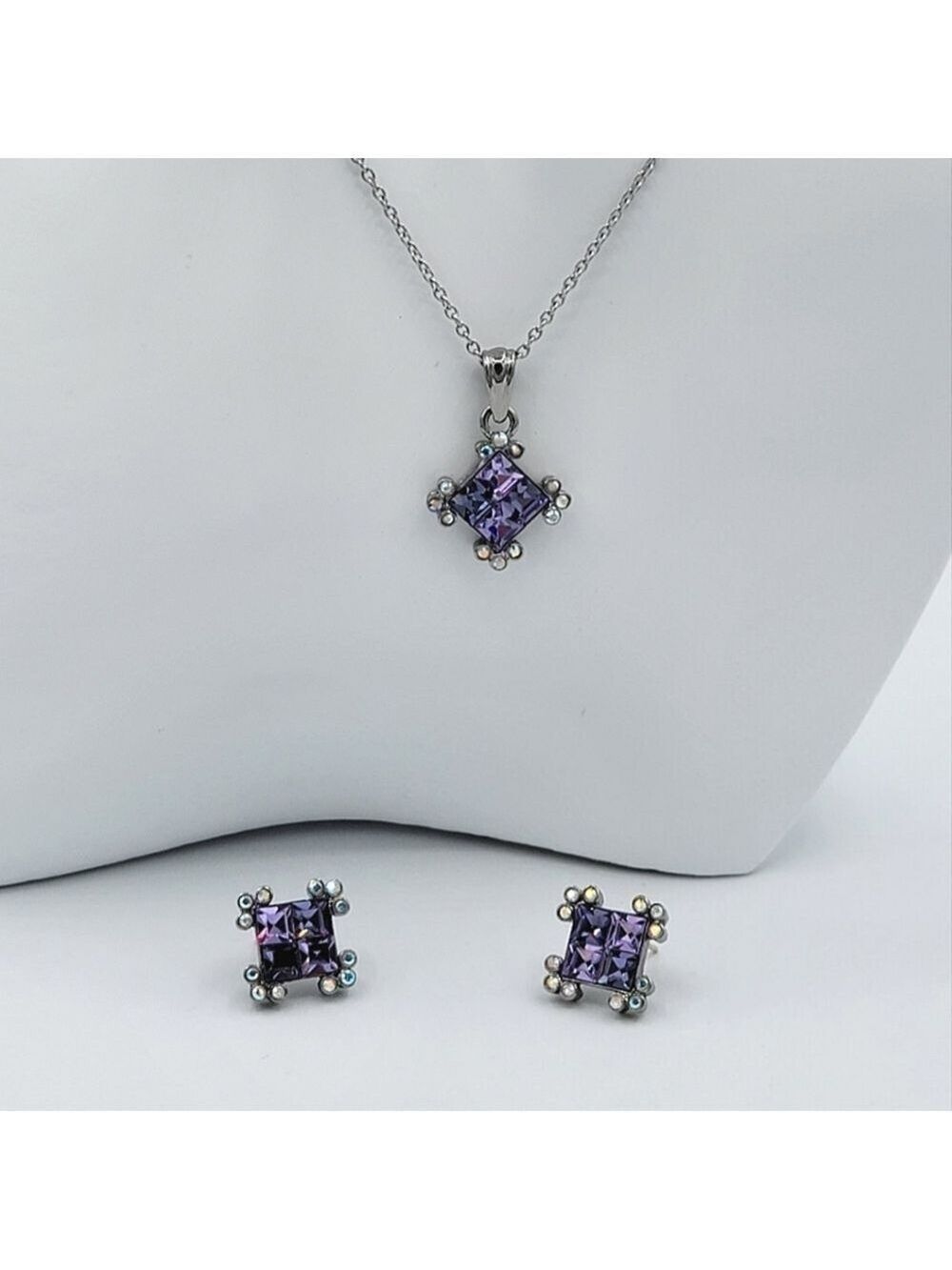 Vintage Butler Purple Necklace & Earrings #2293
